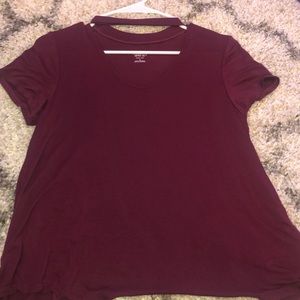 V neck maroon top